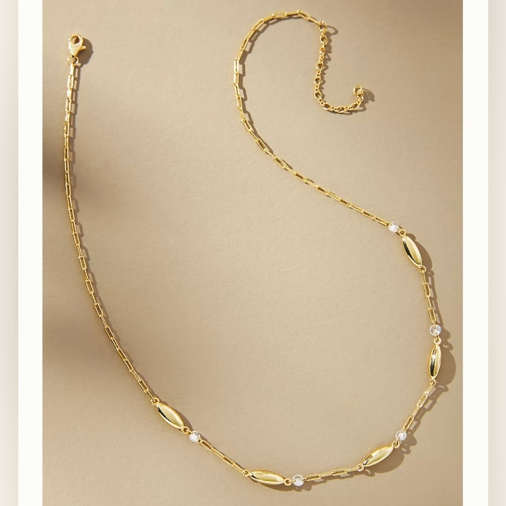 Anthropologie 14k gold-plated Spaced Link Necklace